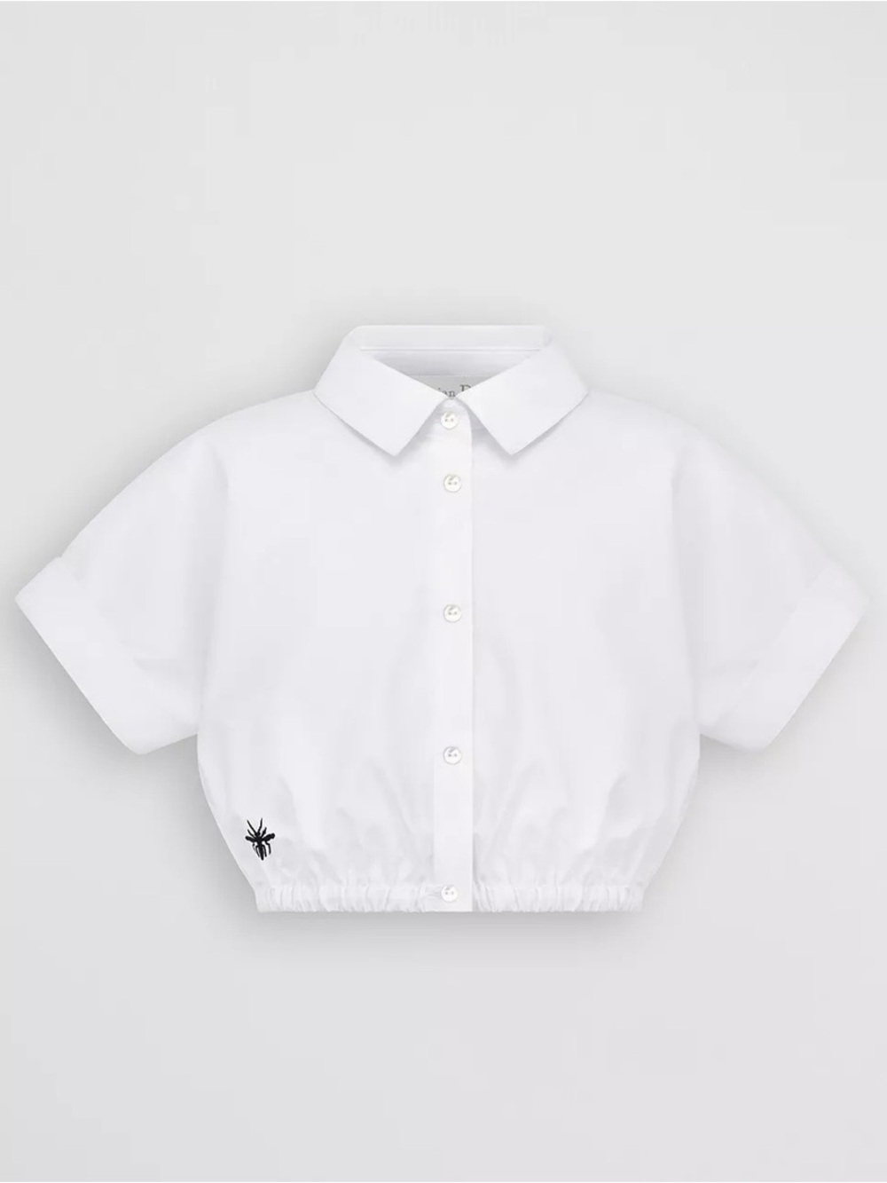 Baby Dior Kids Cropped Shirt White Poplin Shirt Size 3